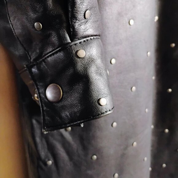 Nasty Gal black leather studded coat, size 8,  like new! - Picture 16 of 16